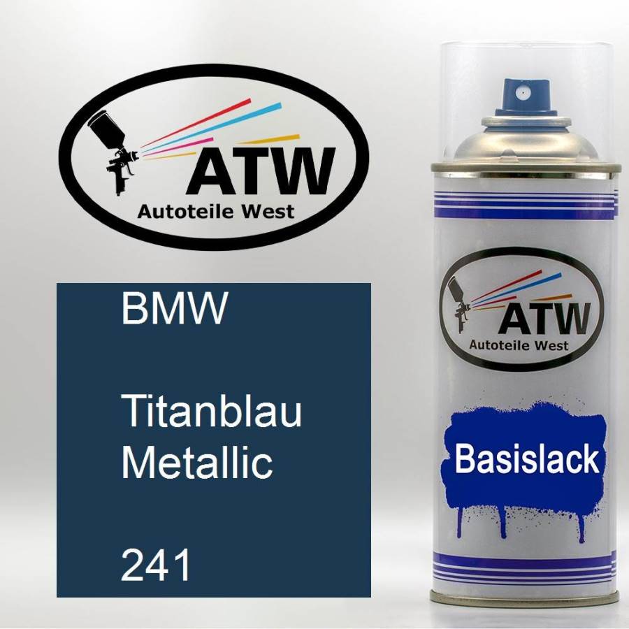 BMW, Titanblau Metallic, 241: 400ml Sprühdose, von ATW Autoteile West.